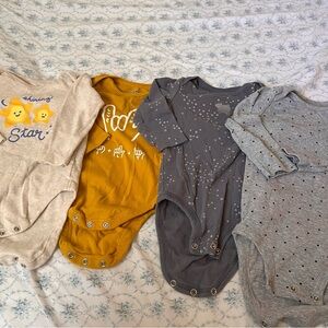 Old Navy Kids Bodysuits - Cream, Mustard, Charcoal, Gray